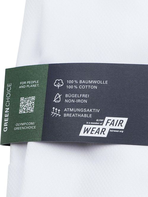 OLYMP Luxor Skjorte Diamond Twill Hvit Product / Detail