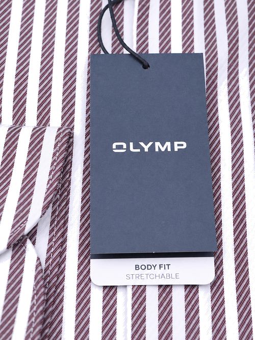 OLYMP Overhemd Level 5 Luxury Stripe Bordeaux