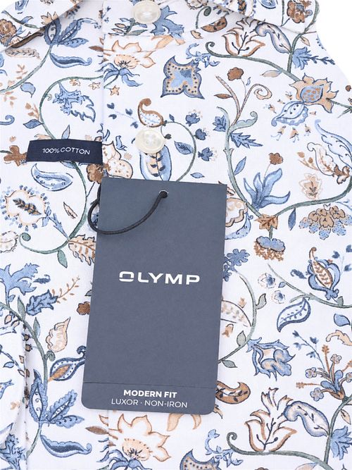 Olymp Luxor Overhemd Print Blauw