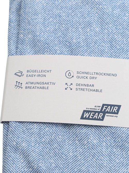OLYMP Overhemd Level 5 24/Seven Herringbone Blauw Product / Detail