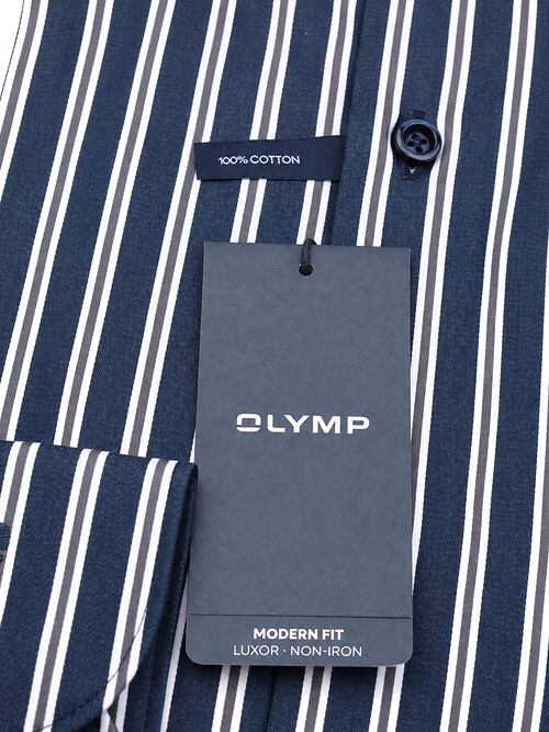 Olymp Luxor Shirt Stripes Sunshade Navy