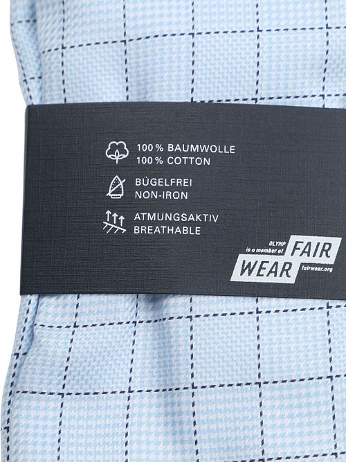 Olymp Luxor Shirt Print Multicheck Blue Product / Achterkant