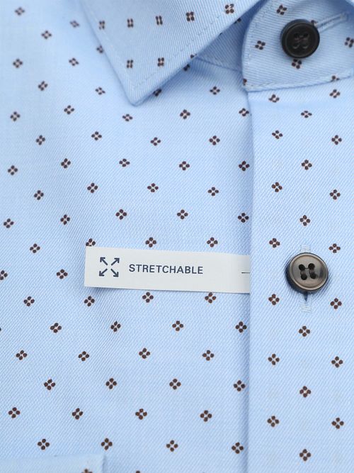 OLYMP Shirt Level 5 Print Light Blue Extra Long Sleeves Product / Detail