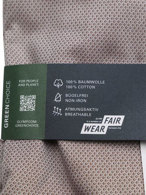 Olymp Luxor Skjorta Diamond Structure Brun Product / Detail