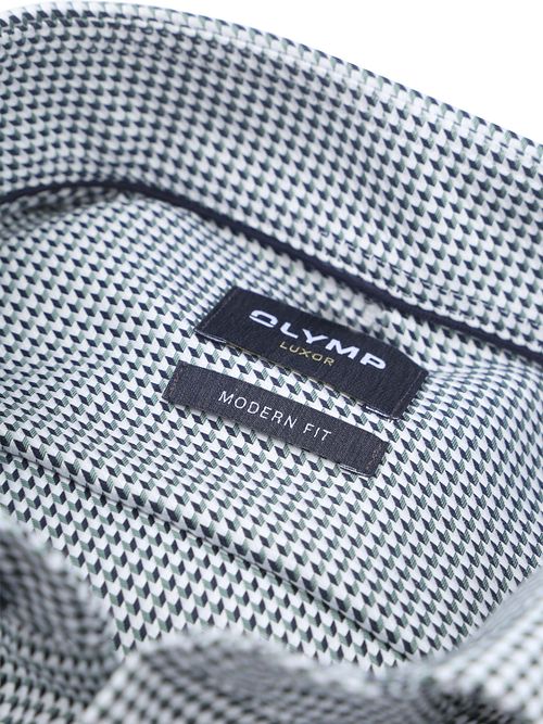 Olymp Luxor Skjorta Print Struktur Grön Product / Detail