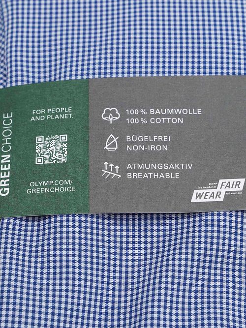 OLYMP Skjorta Luxor Kort Ärm Rutig Kunglig Blå Product / Detail