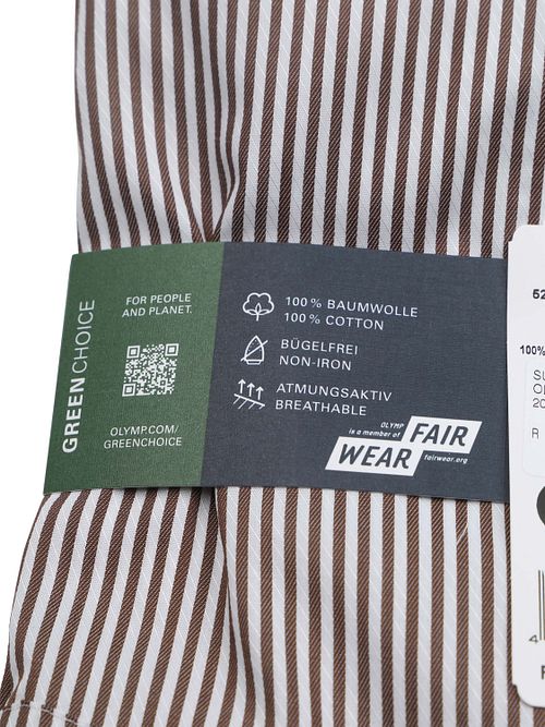 Olymp Luxor Skjorte Striber Brun Product / Detail