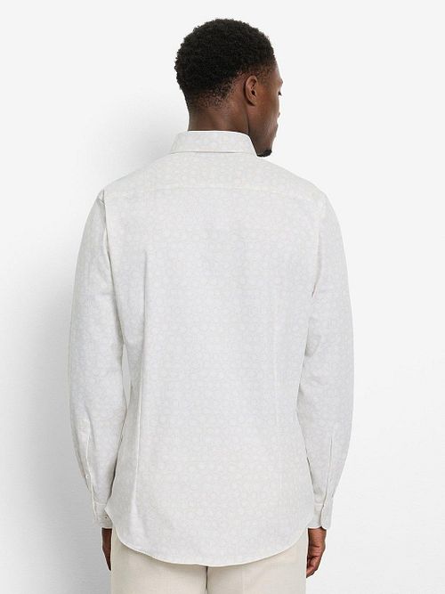 OLYMP Skjorte Level 5 Print Beige Model / Achterkant