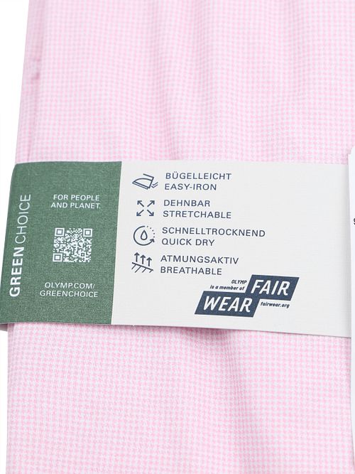 OLYMP Skjorte Level 5 24/Seven Pied De Poule Rosa Product / Detail