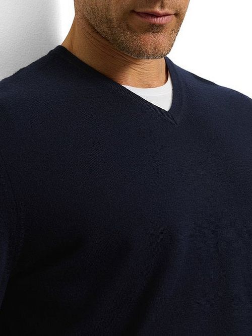 Olymp Trui Merino Donkerblauw Model / Detail