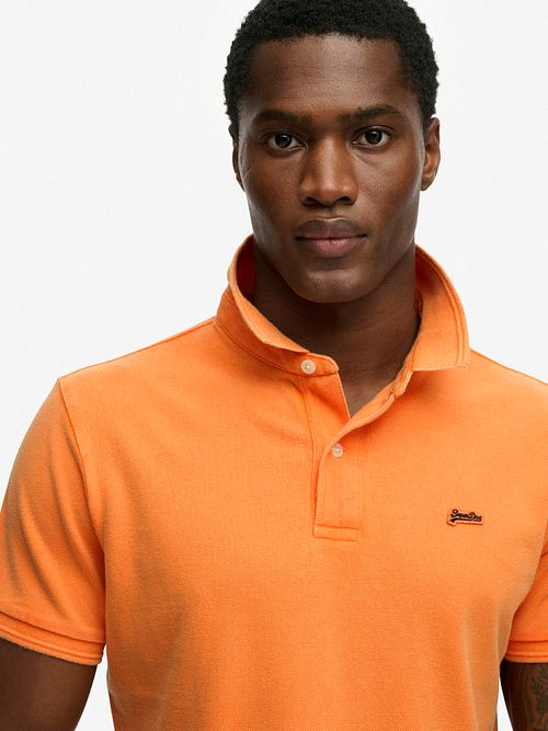 Superdry Piké Polo Klassisk Orange Model / Detail