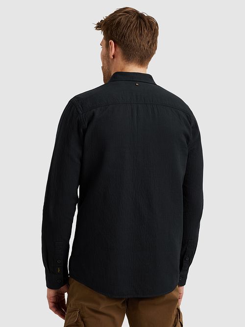 Overshirt acolchada de popelina PME Legend en color navy Model / Achterkant