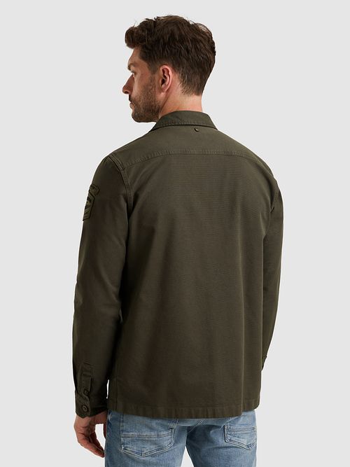 Overshirt PME Legend Canvas w kolorze oliwkowym Model / Achterkant