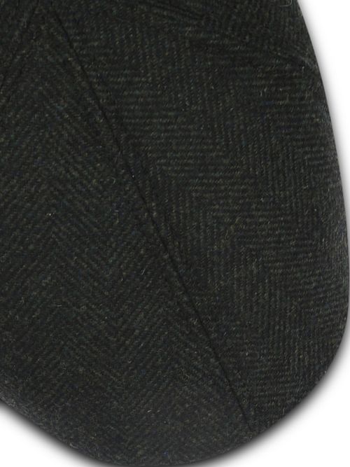 Passande Flat Cap i ull med herringbone-mönster, mörkgrön Product / Detail