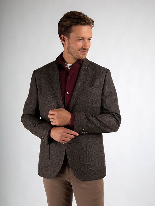 Passende Blazer Lauch Struktur Braun Model / Voorkant