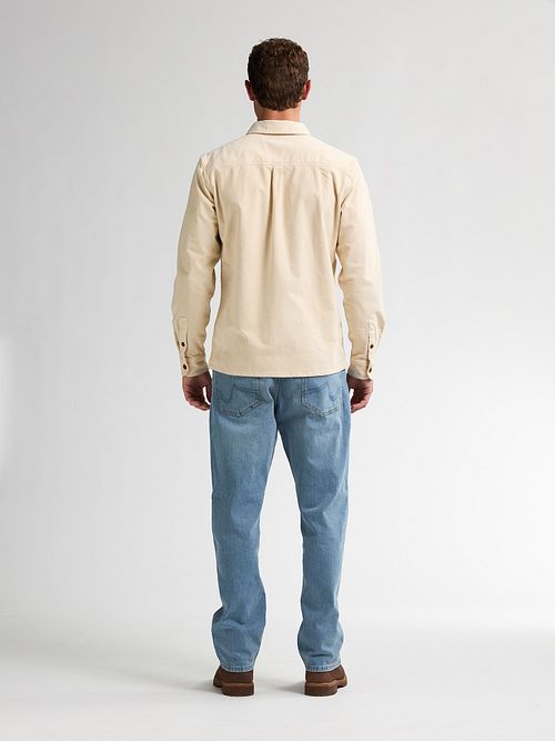 Petrol Camisa Pana Beige Model / Achterkant