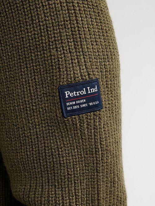 Petrol halv lynlås-pullover i mørkeblå Product / Detail
