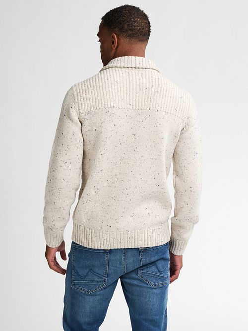 Petrol Kabeltrui Half Zip Diomede Ecru