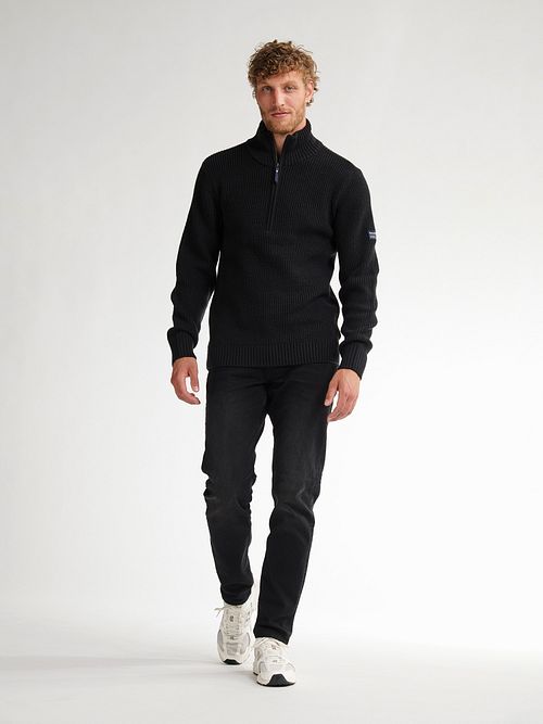 Petrol Half Zip Pullover Navy Model / Voorkant