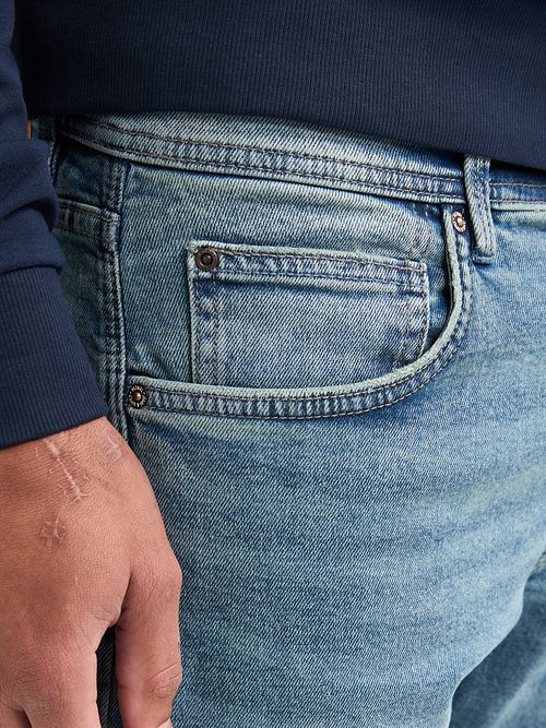 Petrol Stråle Jeans Indigo Blå Model / Detail