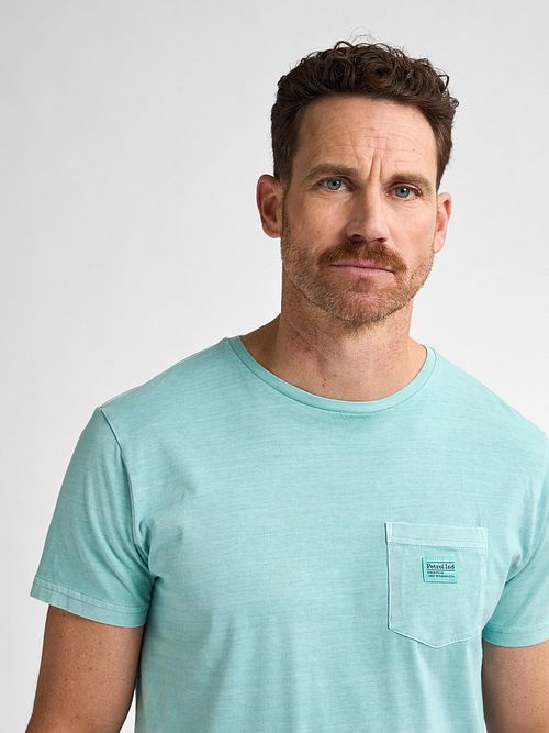 Petrol T-shirt Nyckel Melange Aqua Model / Detail