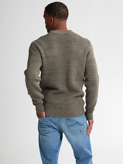 Petrol Trui Toledo Structure Olive Model / Achterkant