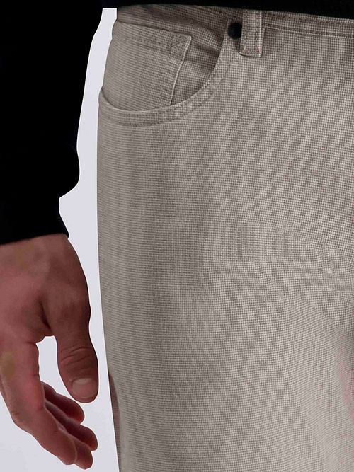 Pierre Cardin Trousers Lyon Tapered Druck Greige Model / Detail