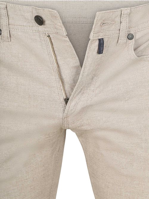 Pierre Cardinbyxa Lyon Tapered med tryck i greige Product / Detail