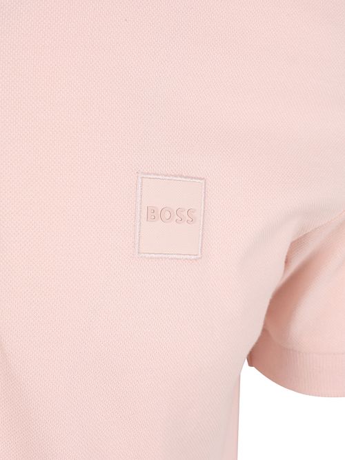 BOSS Passerzip Half Zip Polo Shirt Pink