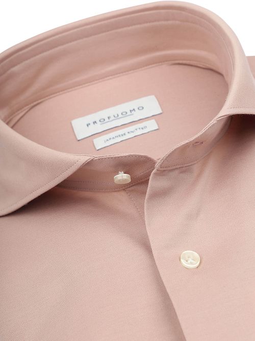Profuomo Japanese Knitted Shirt Dark Pink Product / Detail