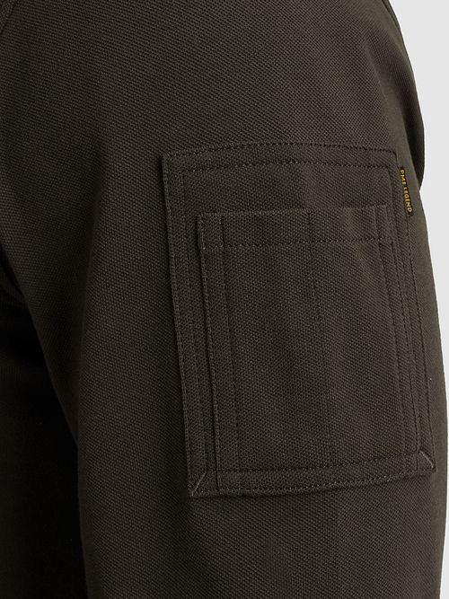 PME Legend American Classic långärmad polotröja i belugagrått Model / Detail