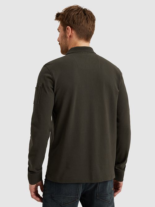 PME Legend American Classic Longsleeve Poloshirt Beluga Model / Achterkant