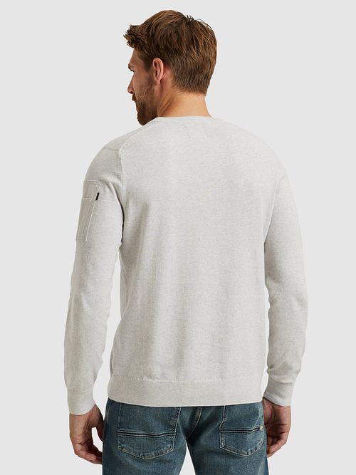 PME Legend American Classic Pullover Hellgrau Melange Model / Achterkant