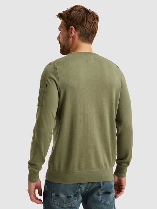 PME Legend American Classic Pullover Oil Grün Model / Achterkant
