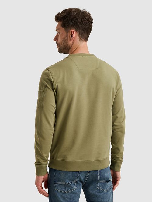 PME Legend American Classic Sweter w kolorze oliwkowej zieleni Model / Achterkant