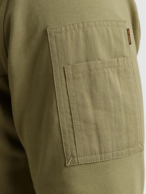 PME Legend American Classic Sweter w kolorze oliwkowej zieleni Model / Detail