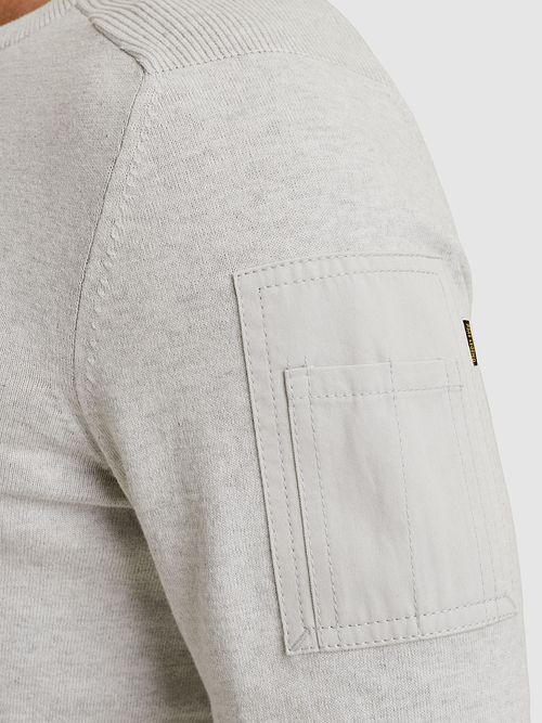 PME Legend American Classic Trui Lichtgrijs Melange Model / Detail