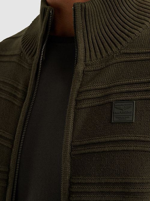 PME Legend Cardigan Structure Knit Beluga Green Model / Detail