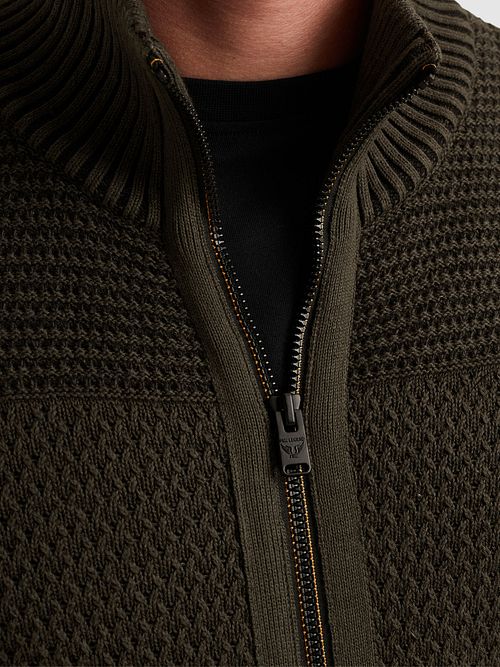 PME Legend Cardigan Structure Beluga Green Model / Detail