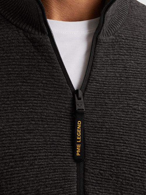 PME Legend Cardigan Structure Anthracite Model / Detail
