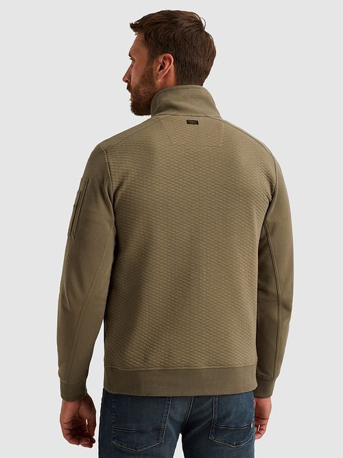 PME Legend Cardigan Structure Dusky Green Model / Achterkant