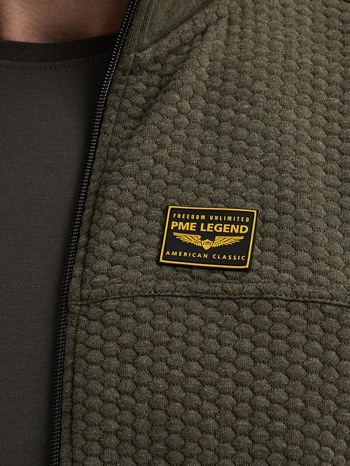 PME Legend Cárdigan Jacquard Beluga Model / Detail