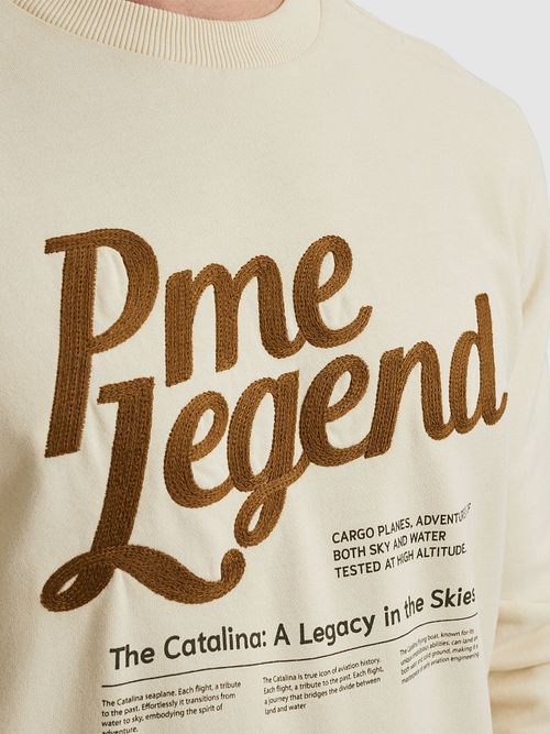 PME Legend Sweater Logo Bone White