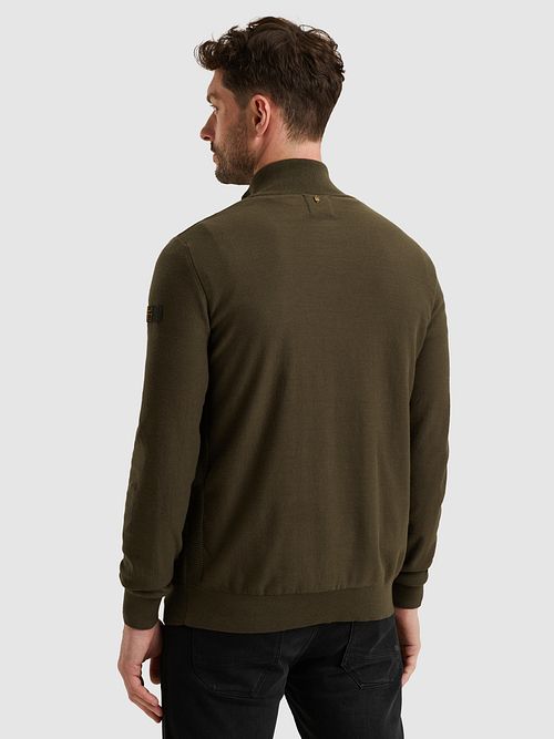 PME Legend Half Zip Sweater Beluga Grün Model / Achterkant