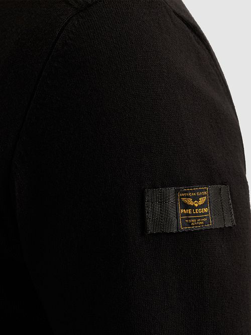 PME Legend Half Zip Sweater Black Model / Detail