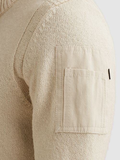 PME Legend Half Zip Sweater Ecru
