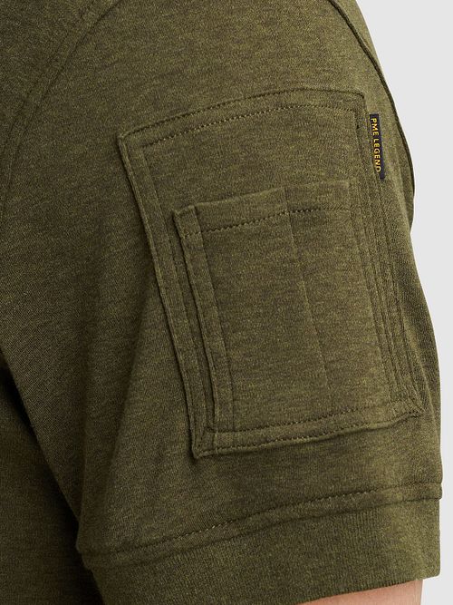 PME Legend Halvzip Polotröja Interlock Olivgrön Model / Detail