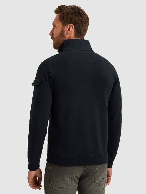 PME Legend Halvzip Tröja Interlock Jersey Marinblå Model / Achterkant