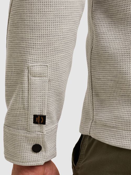 PME Legend Hemdjacke Jersey Waffle Grau Model / Detail