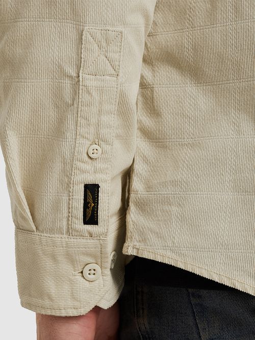 Overshirt PME Legend z delikatnego sztruksu w kolorze ecru Model / Detail